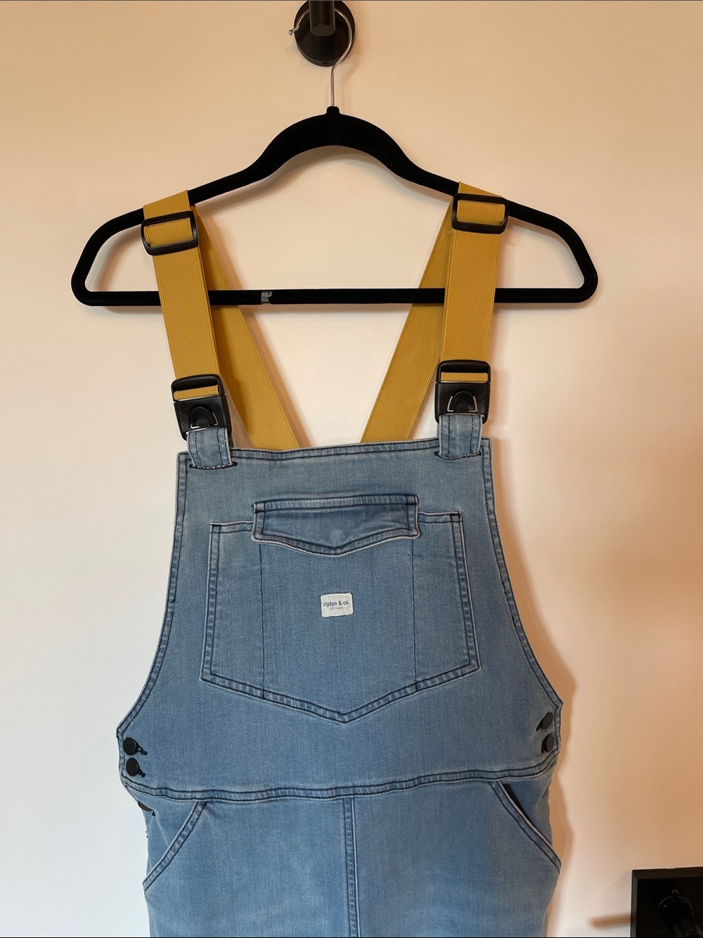 Ripton Co denim Overalls coveralls bibs yellow straps size M